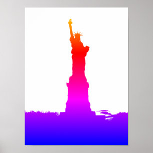 Affiche Statue de la Liberté Silhouette Pop Art