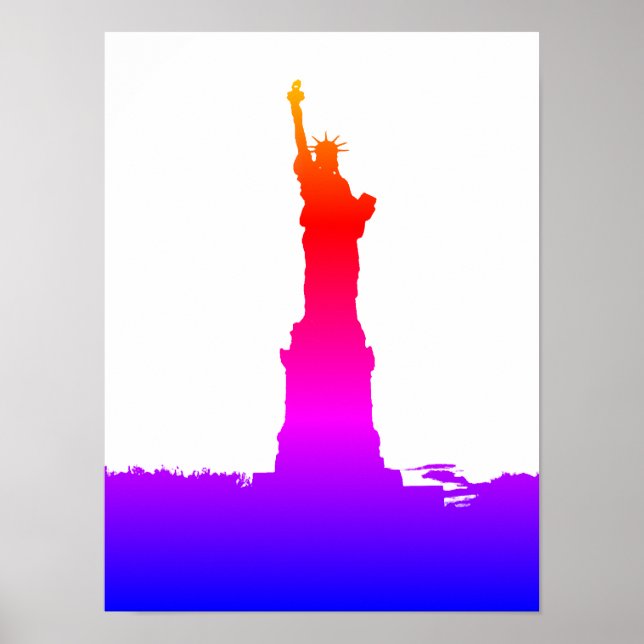 Affiche Statue de la Liberté Silhouette Pop Art (Devant)