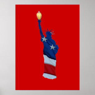 Affiche Statue de la liberté sur n'importe quelle couleur