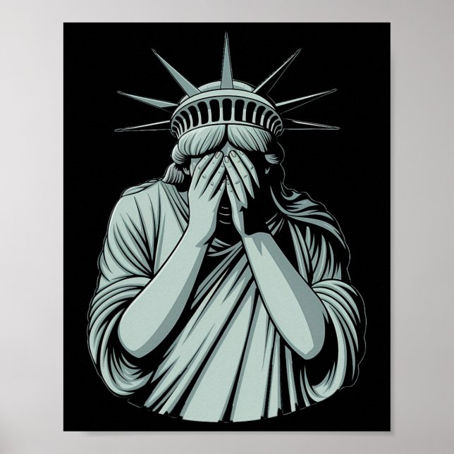 Affiche Statue de la Liberté Triste Amérique  (Devant)