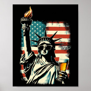 Affiche Statue de la Liberté Usa Fête de la Bière du 4 Jui
