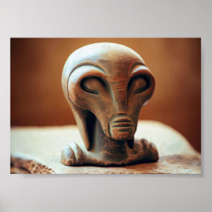 Affiche Statue de l'Alien antique