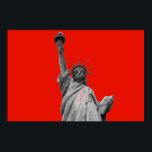 Affiche Statue de l'art pop de Liberty Red en niveaux de g<br><div class="desc">Oeuvres de Monuments de la ville de New York - Immeubles Symboles nationaux indépendants des États-Unis d'Amérique</div>