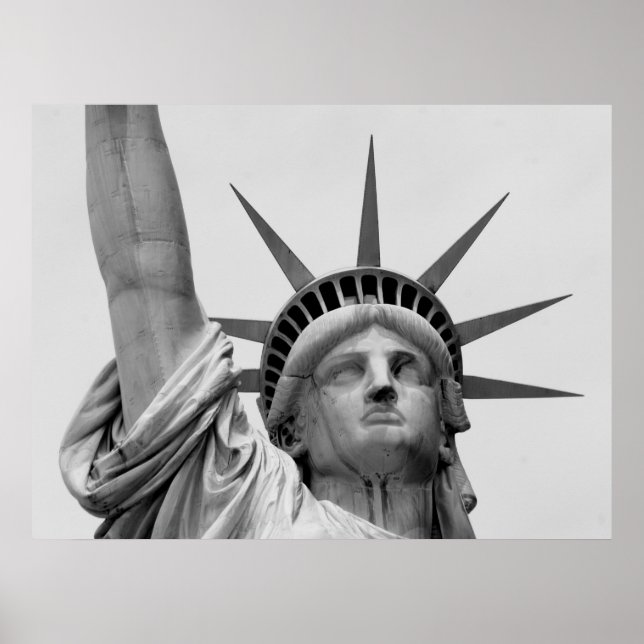 AFFICHE STATUE DE LIBERTÉ, NEW YORK - NOIR & BLANC (Devant)