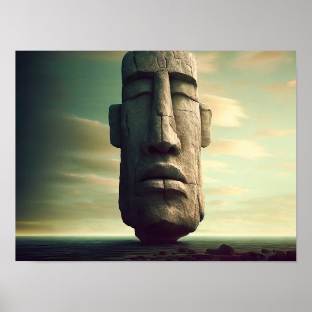 Affiche Statue De L'Île De Pâques Le Moai (Devant)