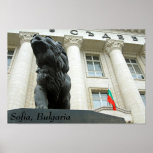 Affiche Statue de lion, Sofia, Bulgarie