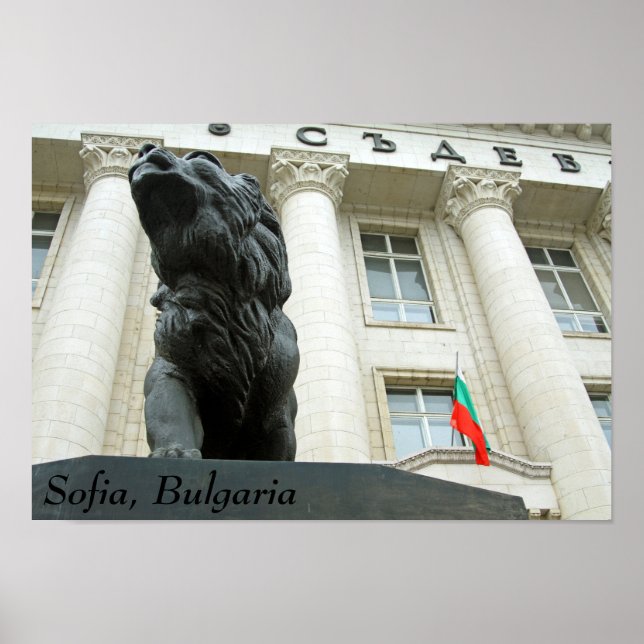 Affiche Statue de lion, Sofia, Bulgarie (Devant)