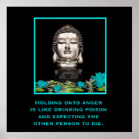 Statue de tête Bouddha Argent avec Citation Inspir