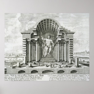 Affiche Statue de Zeus Olympien, fait par Phidias en or a