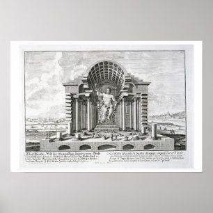Affiche Statue de Zeus Olympien par Phidias, assiette 5 fr