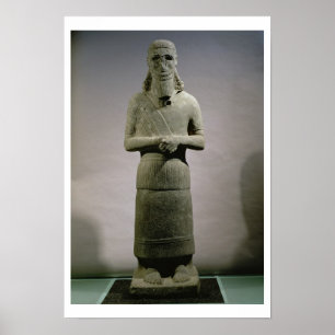 Affiche Statue dédiée au dieu Haddad-Yishi (basalte)