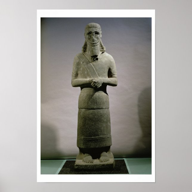 Affiche Statue dédiée au dieu Haddad-Yishi (basalte) (Devant)