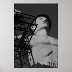 Affiche Statue d'or de foreuse, Tulsa, l'Oklahoma. 2009