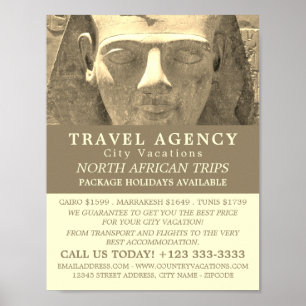 Affiche Statue Du Roi Ramses II, Agence De Voyage Advert