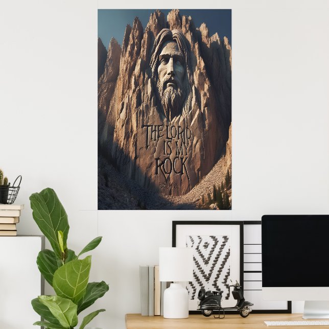 Affiche Statue majestueuse de Jésus : Le Seigneur est mon  (Bureau à domicile)