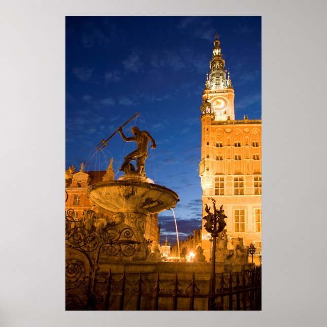 Affiche Statue Neptune Dans La Fontaine (Devant)