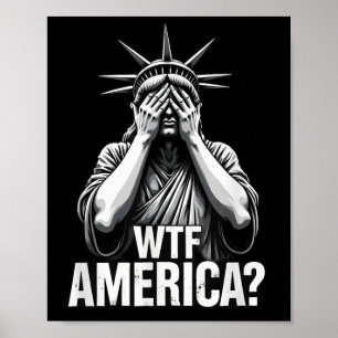 Affiche Statue Patriotique 4 juillet Liberté Avec Amérique