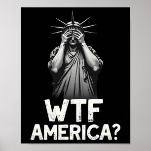Affiche Statue Patriotique 4 juillet Liberté Avec Amérique