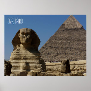 Affiche Statue Sphinx à Giza Le Caire Egypte Souvenir