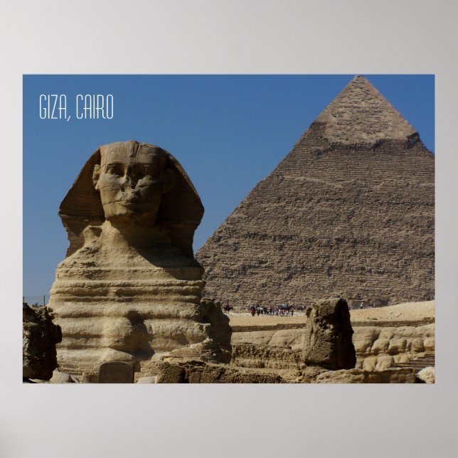 Affiche Statue Sphinx à Giza Le Caire Egypte Souvenir (Devant)