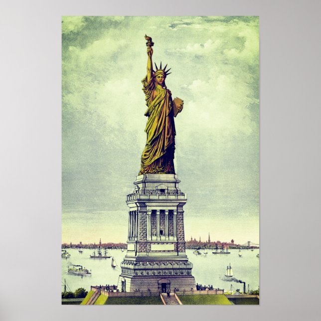 Affiche Statue vintage de la Liberté (Devant)