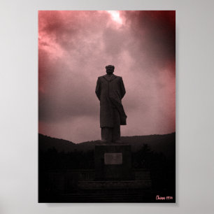 Affiche Statue vintage de Mao Tse Tung de Changsha
