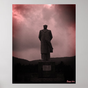 Affiche Statue vintage de Mao Tse Tung de Changsha
