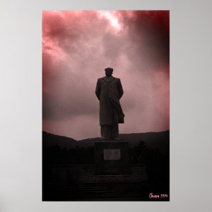 Affiche Statue vintage de Mao Tse Tung de Changsha