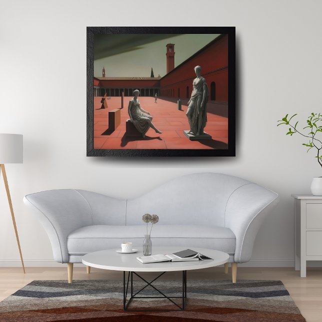 Affiche Statues dans le paysage métaphysique | (Créateur téléchargé)