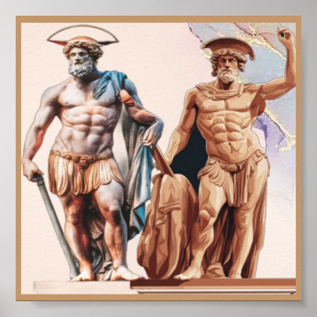 Affiche Statues grecques et romaines dans le design modern (Devant)