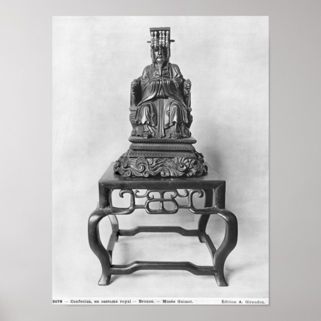 Affiche Statuette de Confucius comme Mandarin, Qing (Devant)