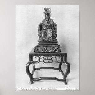 Affiche Statuette de Confucius comme mandarine, Qing