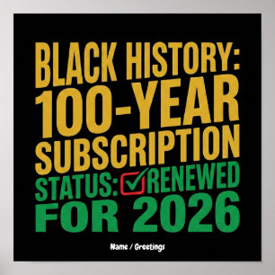 Affiche Statut d'abonnement à l'histoire noire de 100 ans