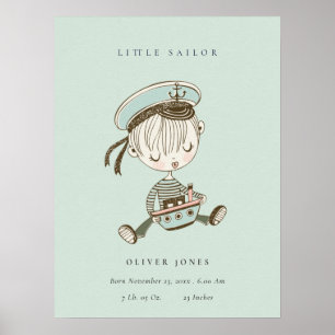Affiche Statut de naissance nautique de petits garçons ble
