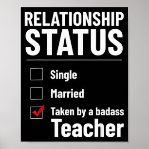 Affiche Statut de relation Célibataire Pris Prof Funny Val