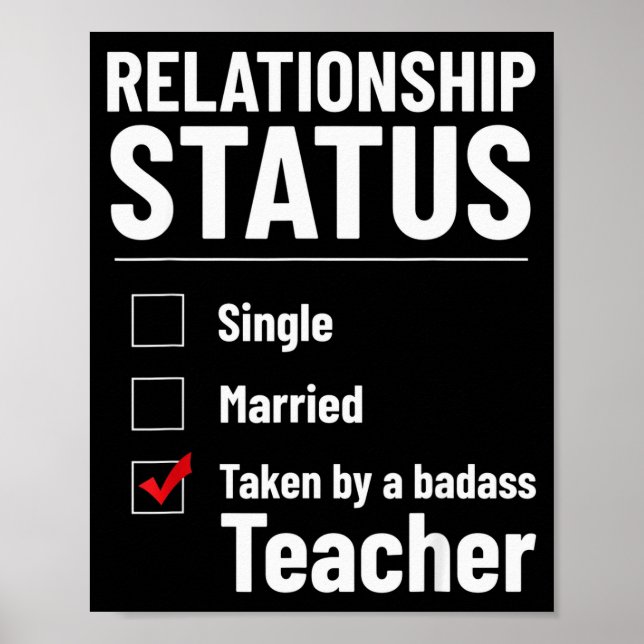 Affiche Statut de relation Célibataire Pris Prof Funny Val (Devant)