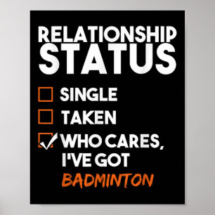 Affiche Statut relationnel J'ai du badminton Drôle Sarcas