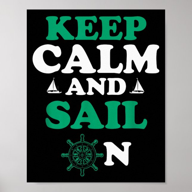 Affiche Stay Chill And Head For The Horizon Sailing Humor  (Devant)