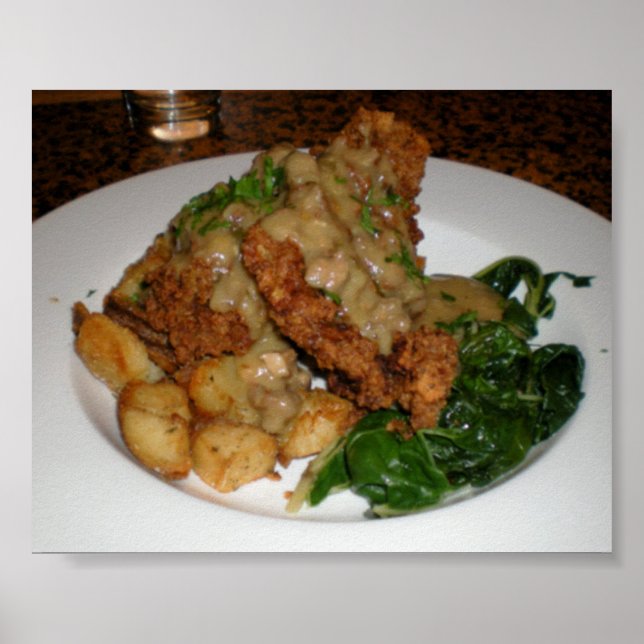 Affiche Steak frits au poulet ! (Devant)