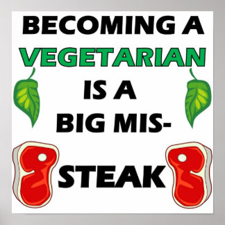 Affiche Steak végétarien complet