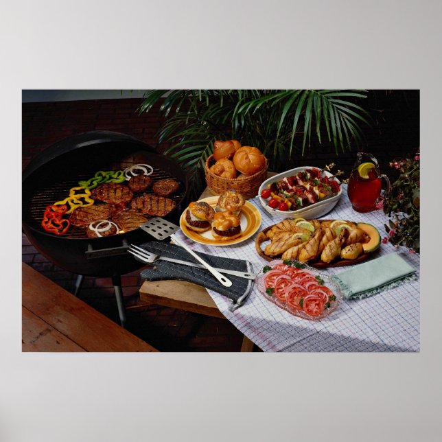 Affiche Steaks, hamburgers, poulet (Devant)