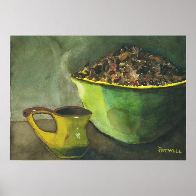 Affiche Steaming Morning Cup Cup of Coffee Bowl Coffee Bea (Devant)