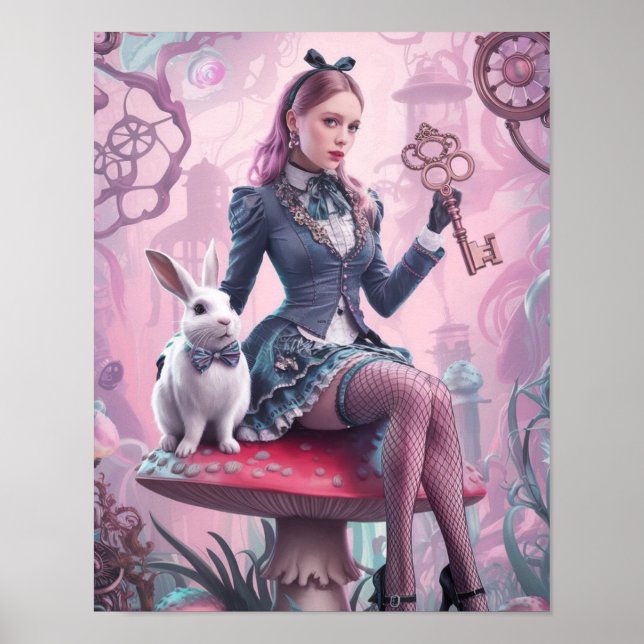 Affiche Steampunk Alice au pays des merveilles (Devant)
