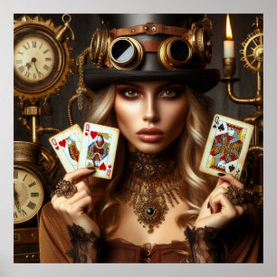 Affiche Steampunk Belle Reine Des Coeurs