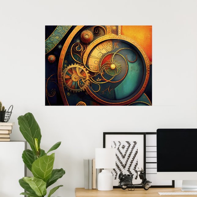 Affiche Steampunk Clockwork Abstract Design (Bureau à domicile)