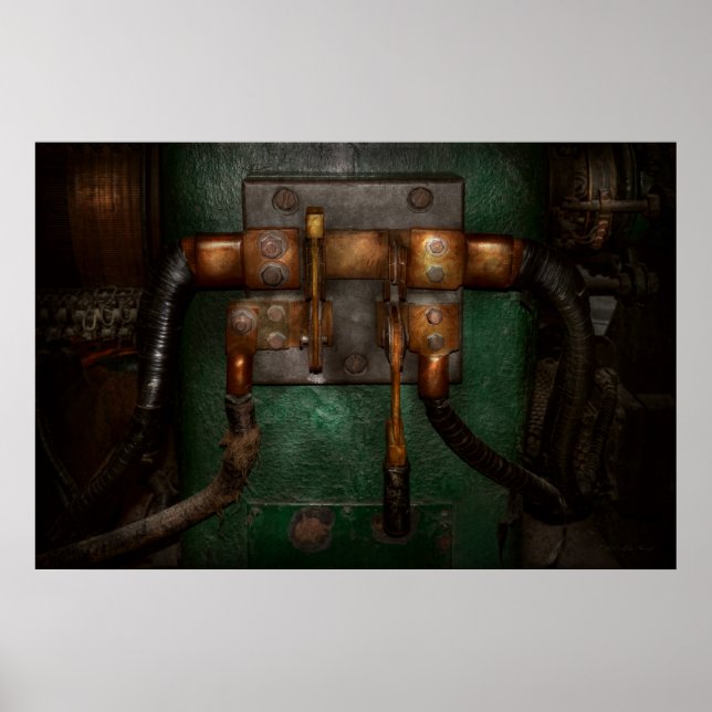 Affiche Steampunk - Électrique - Actionnez l'interrupteur (Devant)