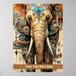 Affiche Steampunk éléphant