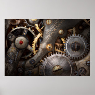 Affiche Steampunk - Engrenages - Horlogerie