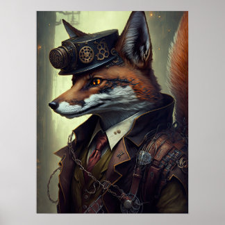 Affiche Steampunk Fox Wall Art