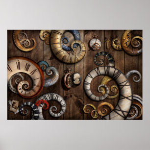 Affiche Steampunk - Horloge - Time Machine